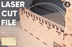 Long Wall of the Castle dollhouse - laser cut file Product Image 1