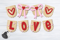 Valentine Garland Laser File, Hearts and Bows Bunting SVG Product Image 2