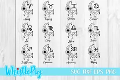 Crescent Moon Zodiac Signs Svg Zodiac Symbols Svg Astrology Product Image 2