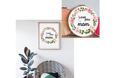 Mom Cross stitch pattern Digital download Floral wreath Product Image 2