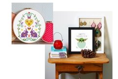 Easter bird Cross stitch pattern Digital file Spring flowers Product Image 3