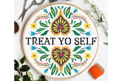 Flowers Cross stitch pattern Stay true Inspirational quote Product Image 4