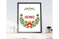 Home Floral Wreath Cross stitch pattern Polish folk flowers Product Image 2