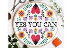 Flowers Cross stitch pattern Stay true Inspirational quote Product Image 3