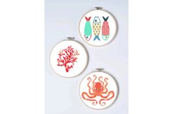 Funny fishes Cross stitch pattern Digital download Easy Sea Product Image 2