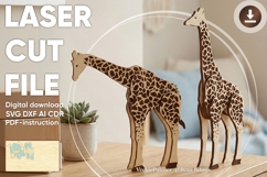Mechanical giraffe - laser cut file, Glowforge pattern Product Image 1