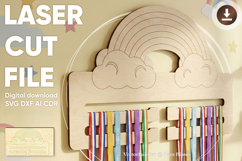 Bow holder Rainbow - laser cut file, Glowforge pattern Product Image 1