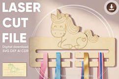 Bow holder Unicorn - laser cut file, Glowforge pattern Product Image 1