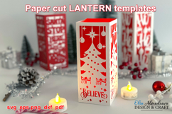Christmas Lantern Svg| Papercut Believe Lightbox Template Product Image 2