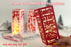 Christmas Lantern Svg| Papercut Santa Stop Here Lightbox Product Image 2