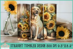 20oz Yellow Lab Skinny Tumbler | Rustic Sunflowers Product Image 1