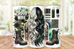Military Wife Tumbler Wrap, Military Boots, Proud Patriotic Product Image 1