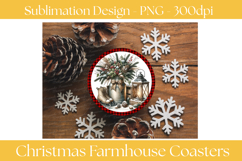 Christmas Farmhouse Buffalo Plaid Coaster Set Product Image 2