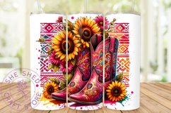 Western Cowgirl Boots Tumbler Wrap, 20 oz Skinny Tumbler Product Image 1