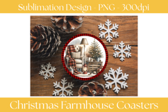 Christmas Farmhouse Buffalo Plaid Coaster Set Product Image 3