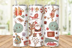 Christmas Tumbler Wrap, Retro Santa Christmas Sublimation Product Image 1