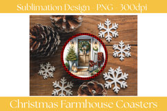 Christmas Farmhouse Buffalo Plaid Coaster Set Product Image 4