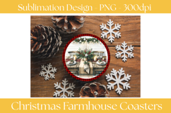 Christmas Farmhouse Buffalo Plaid Coaster Set Product Image 5
