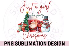 Just A Girl Who Loves Christmas Png Sublimation Design Product Image 3