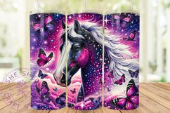 Horse with Butterflies Tumbler Wrap, 20oz Skinny Sublimation Product Image 1