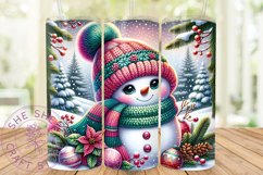 Cute Christmas Snowman 20oz Skinny Tumbler Wrap Seamless Product Image 1