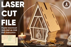 House Money Box - laser cut file, Glowforge pattern Product Image 1