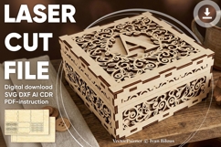Monogram Box with letters - laser files, Glowforge pattern Product Image 1