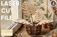 Monstera Plant - laser cut file, 3d laser design Product Image 1