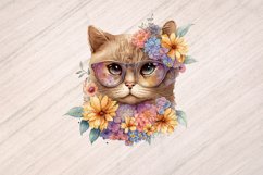 Watercolor Floral Cats Portraits Product Image 2