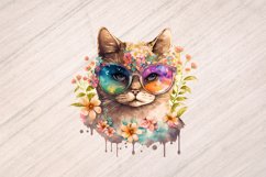 Watercolor Floral Cats Portraits Product Image 3
