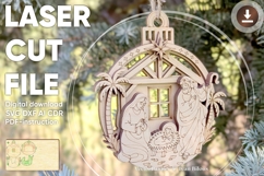 Nativity Ornament - Laser Cut File, Christmas SVG plan Product Image 1