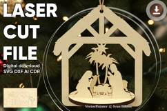 Nativity Scene 3d Ornament - laser cut file, SVG DXF pattern Product Image 1