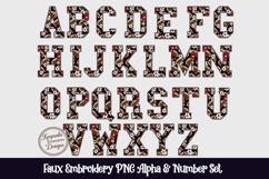 Football Faux Embroidery Alphabet PNG, Sports Floral, Product Image 3
