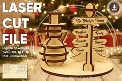 North Pole Sign with names - laser cut file, Glowforge Product Image 1