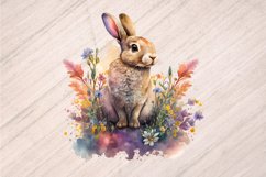Watercolor Floral Rabbit Clipart - 20 Watercolor Designs Product Image 3