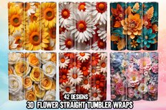 3D Flower Straight Tumbler Wraps | 20 oz Skinny Tumbler Product Image 1