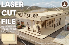 Old Style Gas Station - laser cut file, SVG DXF AI CDR Product Image 1