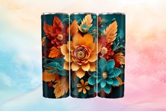 3D Flower Straight Tumbler Wraps | 20 oz Skinny Tumbler Product Image 2