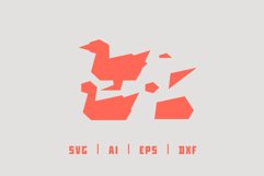 SVG Origami Duck Paper Art - 3D Origami Wall Decor Product Image 2