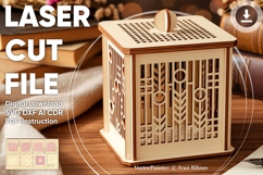 Rustic Simple Box with Removable Lid - Laser Cut File Product Image 1