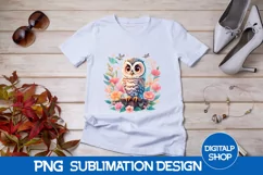 Owl Png, Owl With Flowers, Owl Clipart, Owl Watercolor Product Image 2