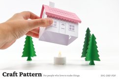 3D Paper Cottage Lantern SVG, Christmas SVG, Putz House SVG Product Image 2