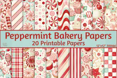 Peppermint Bakery Christmas Papers, Whimsical Candy Canes Product Image 1