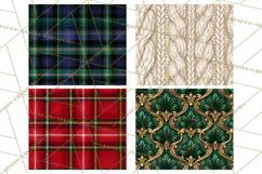 Heritage Christmas Digital Paper Vintage Tartan Patterns Product Image 2