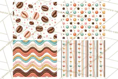VIntage Coloful Coffee Digital Paper, Patterned Paper Product Image 3