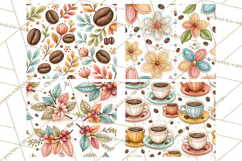 VIntage Coloful Coffee Digital Paper, Patterned Paper Product Image 5