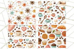 VIntage Coloful Coffee Digital Paper, Patterned Paper Product Image 6