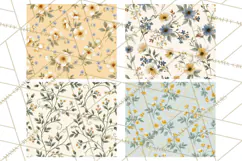 Vintage Floral Digital Paper, Gingham Scrapbook Pages Product Image 6