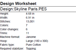 Paris Skyline - Machine Embroidery Design Product Image 6