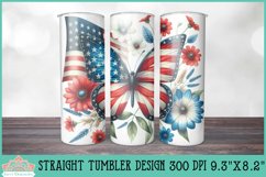 Patriotic Skinny Tumbler | American Flag Butterfly Product Image 1